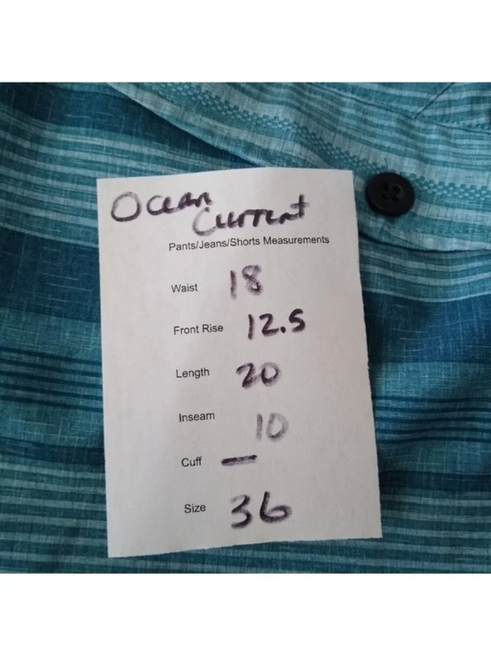 Ocean Current Blue Stripes Board Shorts, size 36